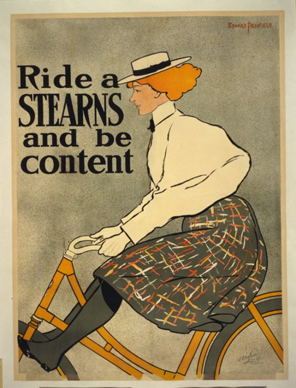 In my mind's eye, I looked something like this when I first started training in 2008 as a novice cyclist. Every hill was a slog, every mile was an accomplishment. Image info: Ride a Stearns and be content, Edward Penfield, 1896. Courtesy of Artist Posters Collection, Library of Congress Prints and Photographs Division.